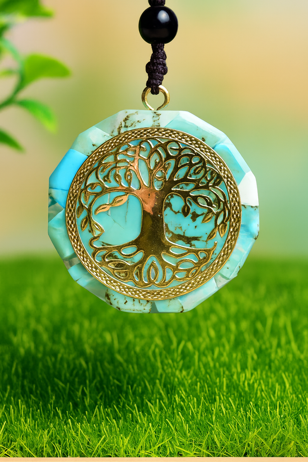Orgonite Pendant Necklace For Turquoise Stones life Tree Resin Jewelry Healing Sacred Chakra Necklace Meditation
