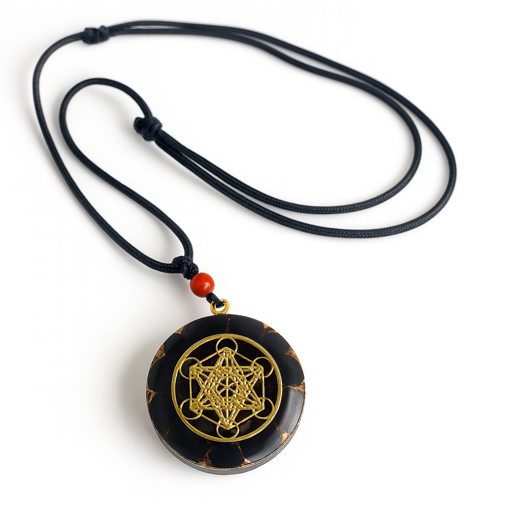 Quartz Natural Stone Orgone Pendant Necklace Men Women Healing Round Crystal Resin Necklaces Reiki Jewelry