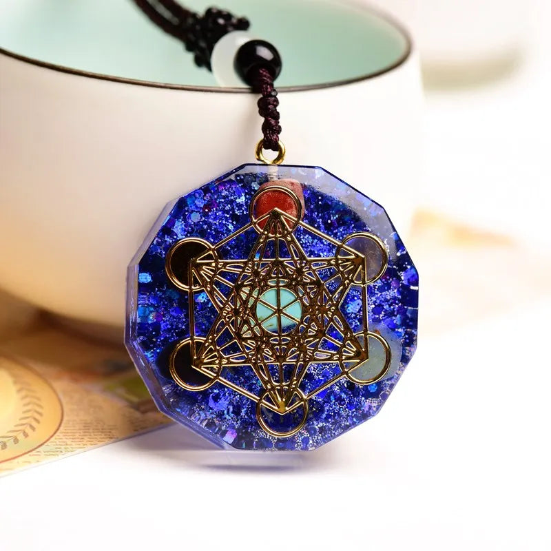 Orgonite Energy Pendant Natural Crystal Chakra Energizing Orgonite Necklace Bring Lucky Necklace Absorbs Negative Energy Gife