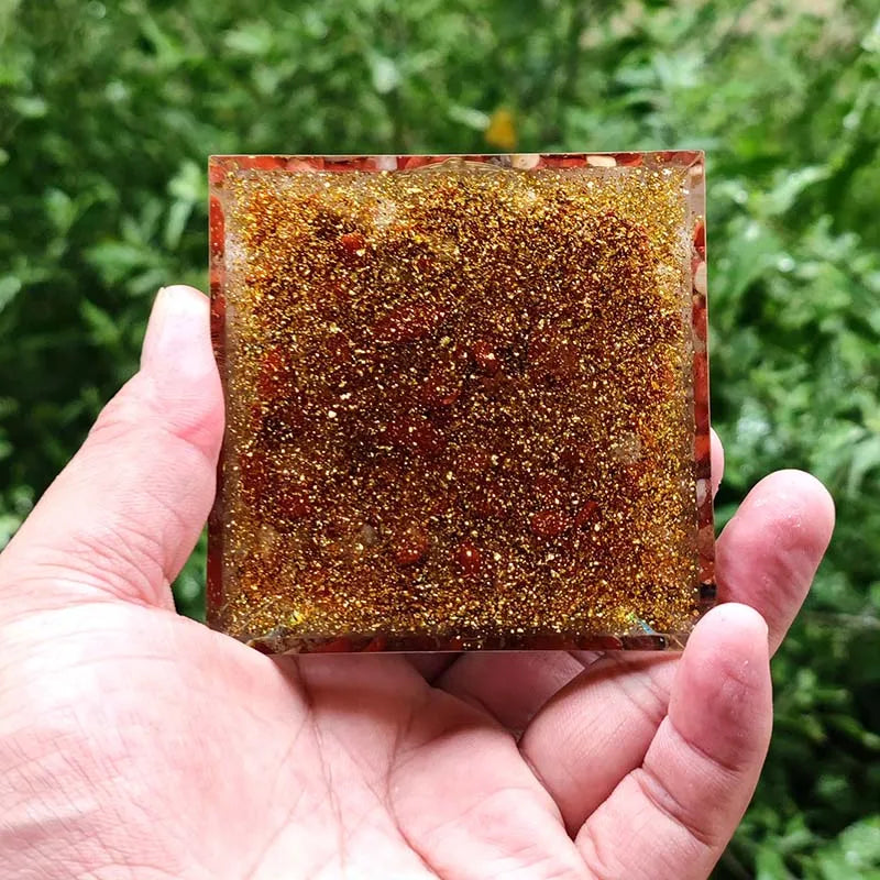 Orgonite Seven Chakra Energy Pyramid Aura Divination Supplies Meditation Ornaments Resin Craft EMF Protection Lucky Stone