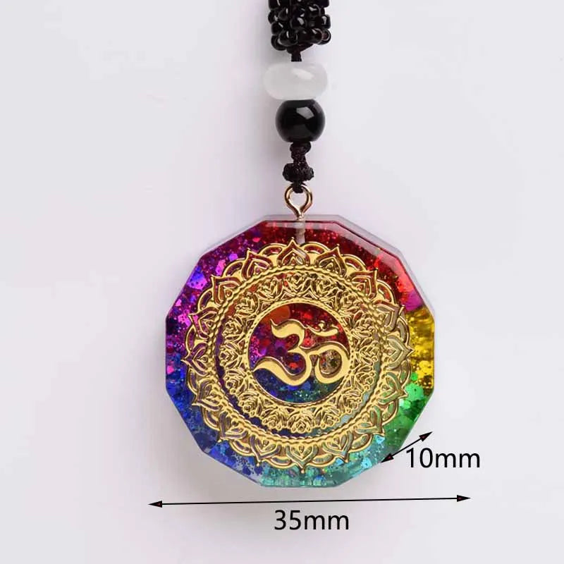 Orgone Pendant Necklace Metatron Cube Orgonite Energy Pendant 7 Chakras Reiki Healing EMF Protection Crystal Necklace