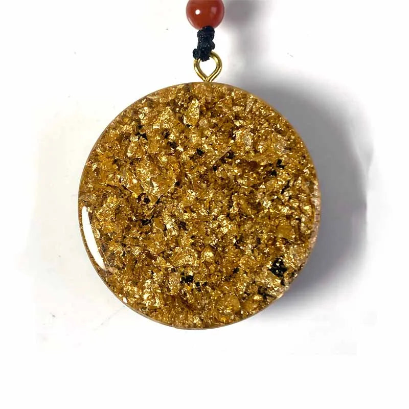 Quartz Natural Stone Orgone Pendant Necklace Men Women Healing Round Crystal Resin Necklaces Reiki Jewelry