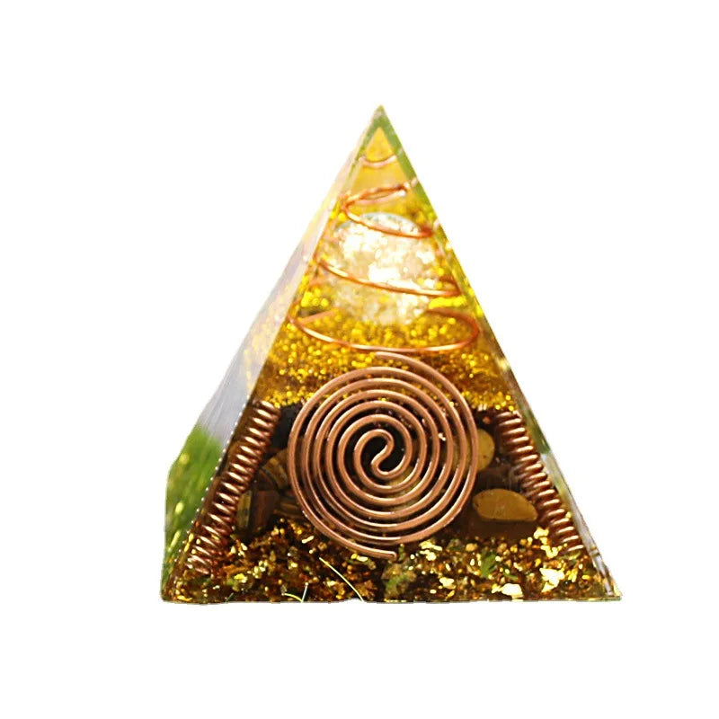 Crystals Stone Orgone Pyramid Energy Generator Natural White Crystal Ball Chakra Meditation Tool Room Decor Christmas Gift